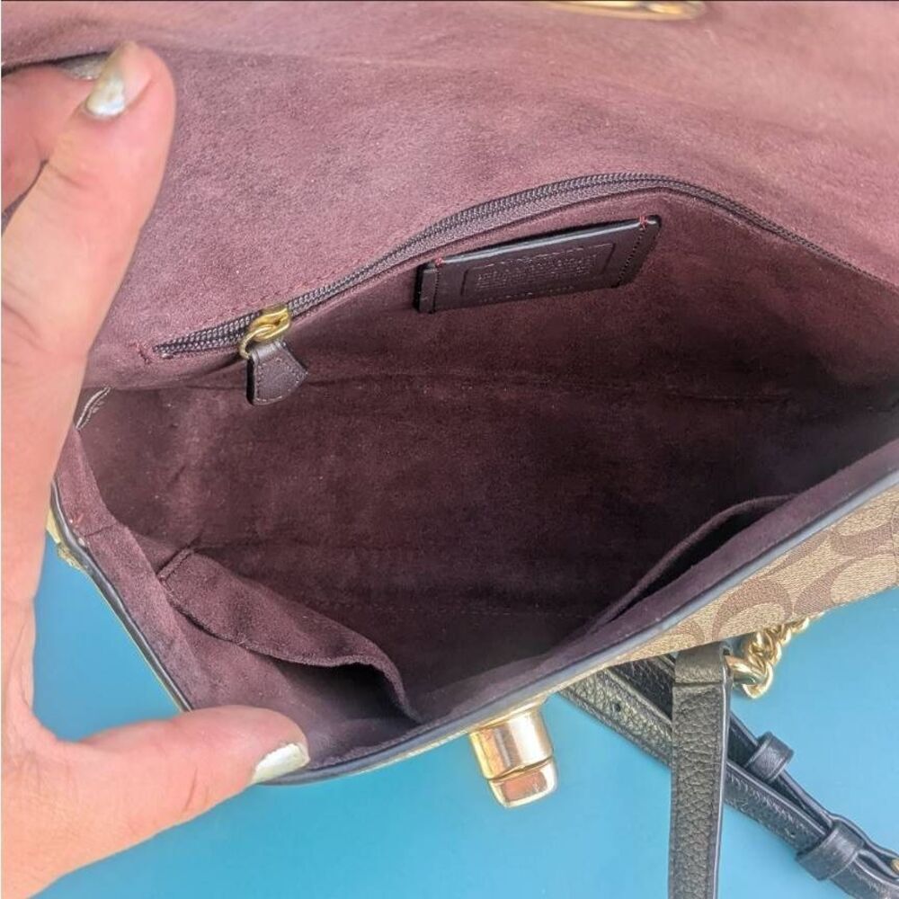 Coach Marlie Top Handle Satchel In Blocked Signature Canvas. C1563 - Picture 9 of 10